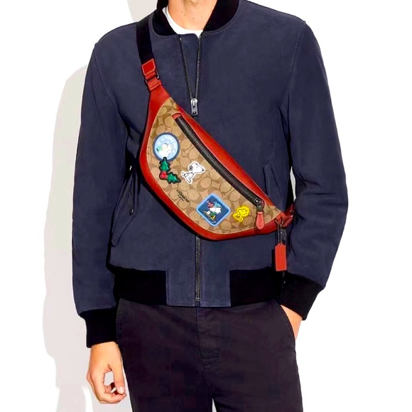 COACH X PEANUTS WARREN Belt Bag Signature Canvas w Patches CE541 NWT $450 - Picture 4 of 8